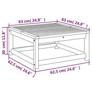 vidaXL Τραπέζι Κήπου 63x63x30cm από Μασίφ Ξύλο Ακακίας