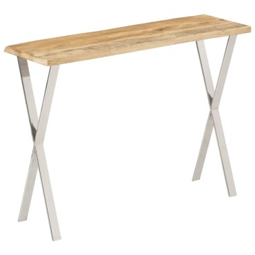 vidaXL Τραπέζι Κονσόλα με Live Edge 105x33x76cm Μασίφ Ξύλο Μάνγκο