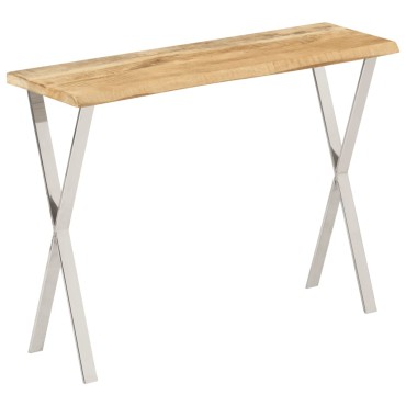 vidaXL Τραπέζι Κονσόλα με Live Edge 105x33x76cm Μασίφ Ξύλο Μάνγκο