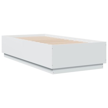 vidaXL Πλαίσιο Κρεβατιού Λευκό 90 x 190 εκ. από Επεξεργασμένο Ξύλο