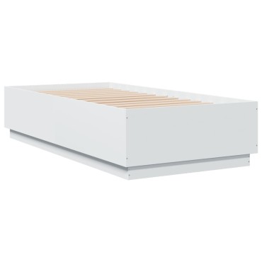 vidaXL Πλαίσιο Κρεβατιού Λευκό 90 x 190 εκ. από Επεξεργασμένο Ξύλο