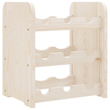 vidaXL Ραφιέρα Κρασιών 33x25x37cm από Μασίφ Ξύλο Πεύκου 1 τεμ.