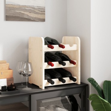 vidaXL Ραφιέρα Κρασιών 33x25x37cm από Μασίφ Ξύλο Πεύκου 1 τεμ.