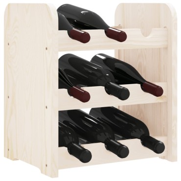 vidaXL Ραφιέρα Κρασιών 33x25x37cm από Μασίφ Ξύλο Πεύκου 1 τεμ.