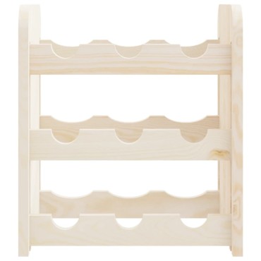 vidaXL Ραφιέρα Κρασιών 33x25x37cm από Μασίφ Ξύλο Πεύκου 1 τεμ.