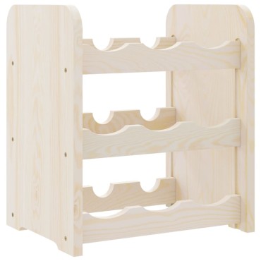 vidaXL Ραφιέρα Κρασιών 33x25x37cm από Μασίφ Ξύλο Πεύκου 1 τεμ.