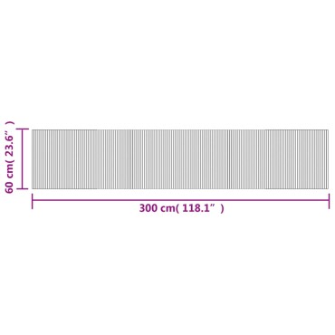 vidaXL Χαλί Ορθογώνιο Καφέ 60x300cm Μπαμπού