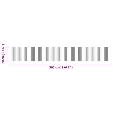vidaXL Χαλί Ορθογώνιο Μαύρο 70x500cm Μπαμπού
