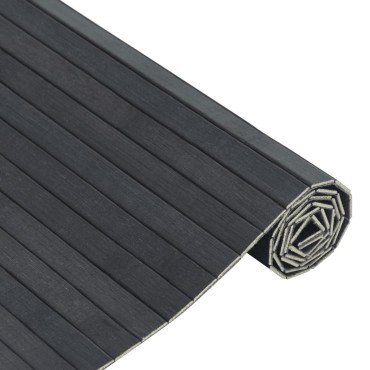 vidaXL Χαλί Ορθογώνιο Γκρι 60x500cm Μπαμπού