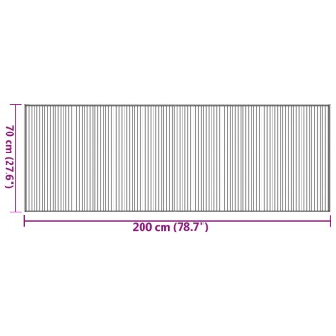 vidaXL Χαλί Ορθογώνιο Καφέ 70x200cm Μπαμπού
