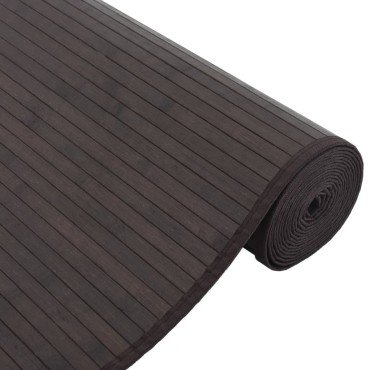 vidaXL Χαλί Ορθογώνιο Σκούρο Καφέ 80x400cm Μπαμπού