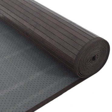 vidaXL Χαλί Ορθογώνιο Σκούρο Καφέ 80x400cm Μπαμπού
