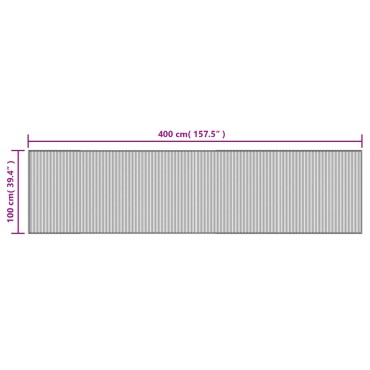 vidaXL Χαλί Ορθογώνιο Μαύρο 100x400cm Μπαμπού