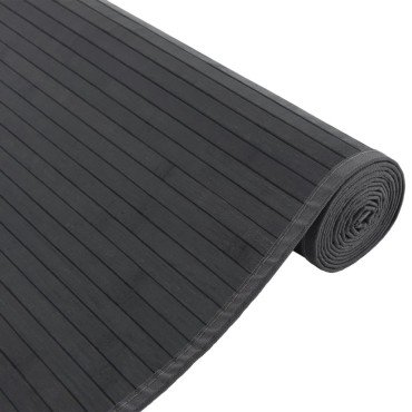 vidaXL Χαλί Ορθογώνιο Γκρι 80x500cm Μπαμπού
