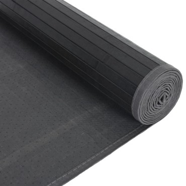 vidaXL Χαλί Ορθογώνιο Γκρι 80x500cm Μπαμπού