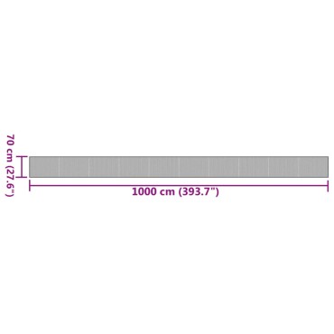 vidaXL Χαλί Ορθογώνιο Γκρι 70x1000cm Μπαμπού