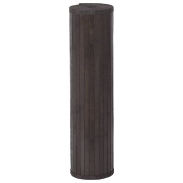 vidaXL Χαλί Ορθογώνιο Σκούρο Καφέ 80x1000cm Μπαμπού