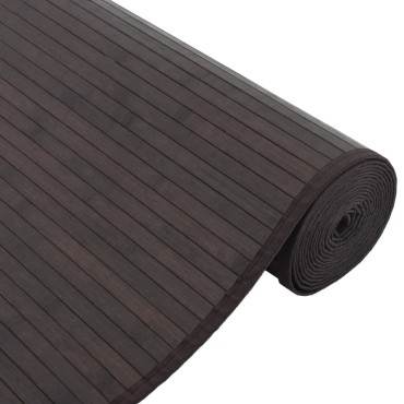 vidaXL Χαλί Ορθογώνιο Σκούρο Καφέ 80x1000cm Μπαμπού
