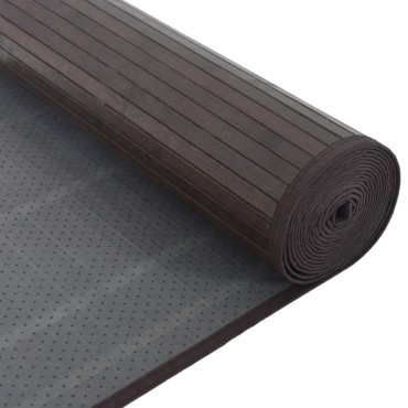 vidaXL Χαλί Ορθογώνιο Σκούρο Καφέ 80x1000cm Μπαμπού