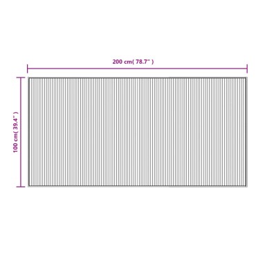 vidaXL Χαλί Ορθογώνιο Γκρι 100x200cm Μπαμπού