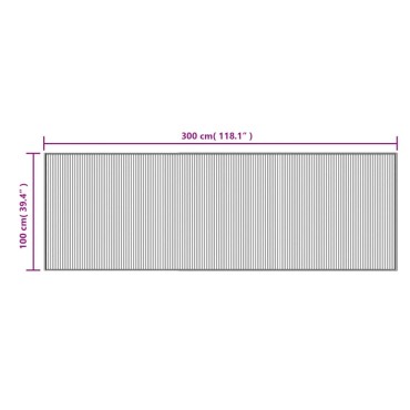 vidaXL Χαλί Ορθογώνιο Γκρι 100x300cm Μπαμπού