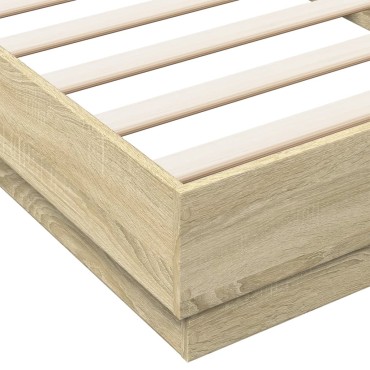 vidaXL Πλαίσιο Κρεβατιού Χωρ. Στρώμα Sonoma Δρυς 100x200εκ Επ. Ξύλο