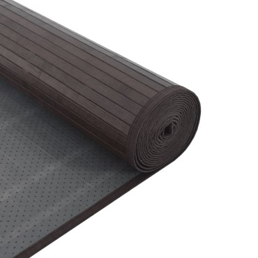 vidaXL Χαλί Ορθογώνιο Σκούρο Καφέ 60x1000cm Μπαμπού