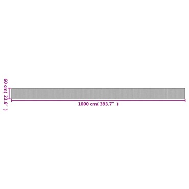 vidaXL Χαλί Ορθογώνιο Σκούρο Καφέ 60x1000cm Μπαμπού