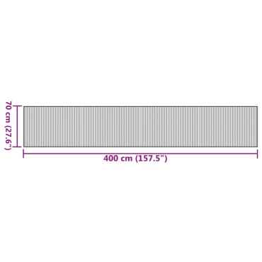 vidaXL Χαλί Ορθογώνιο Μαύρο 70x400cm Μπαμπού