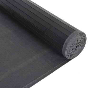 vidaXL Χαλί Ορθογώνιο Μαύρο 80x1000cm Μπαμπού