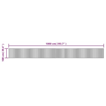 vidaXL Χαλί Ορθογώνιο Μαύρο 100x1000cm Μπαμπού