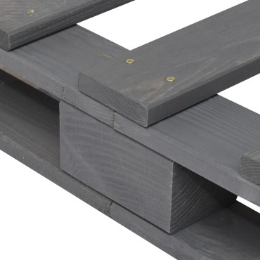 vidaXL Πλαίσιο Κρεβατιού με Κεφαλάρι Γκρι 140x200 εκ Μασίφ Ξύλο Πεύκου