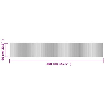 vidaXL Χαλί Ορθογώνιο Καφέ 60x400cm Μπαμπού