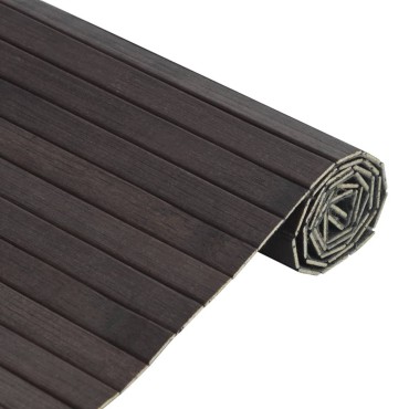 vidaXL Χαλί Ορθογώνιο Σκούρο Καφέ 60x500cm Μπαμπού