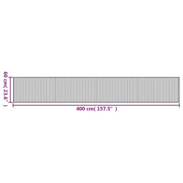 vidaXL Χαλί Ορθογώνιο Μαύρο 60x400cm Μπαμπού