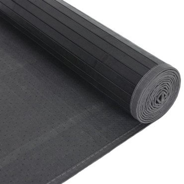 vidaXL Χαλί Ορθογώνιο Γκρι 80x400cm Μπαμπού