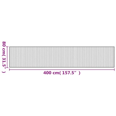 vidaXL Χαλί Ορθογώνιο Καφέ 80x400cm Μπαμπού