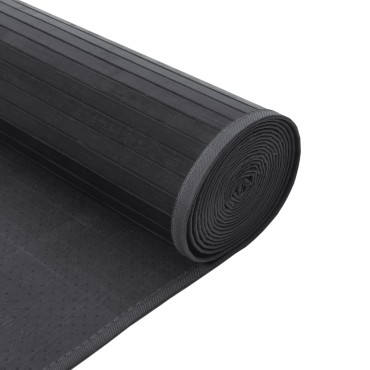 vidaXL Χαλί Ορθογώνιο Γκρι 60x400cm Μπαμπού