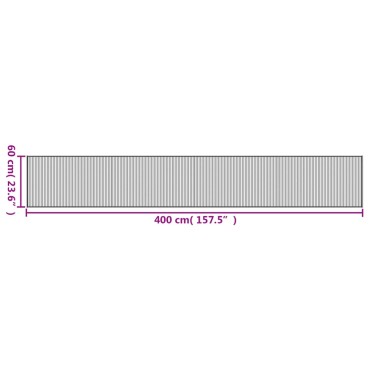 vidaXL Χαλί Ορθογώνιο Γκρι 60x400cm Μπαμπού