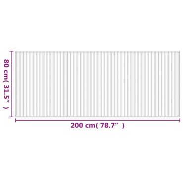 vidaXL Χαλί Ορθογώνιο Καφέ 80x200cm Μπαμπού