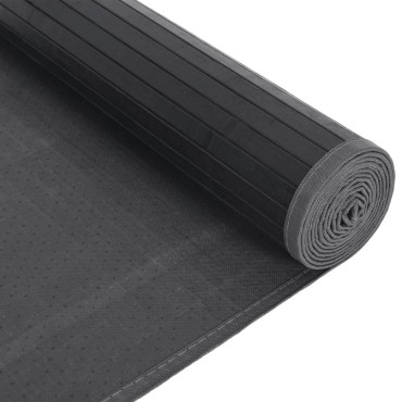 vidaXL Χαλί Ορθογώνιο Γκρι 80x1000cm Μπαμπού