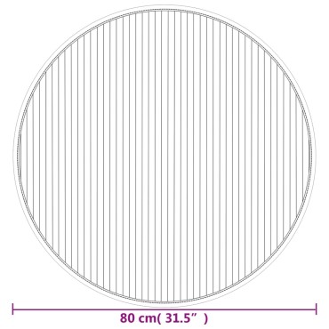vidaXL Χαλί Στρογγυλό Ανοιχτό Φυσικό Μπαμπού 80x80cm