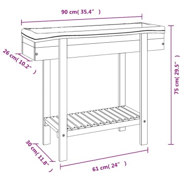 vidaXL Ζαρντινιέρα Υπερυψωμένη 90 x 30 x 75 εκ. Μασίφ Ξύλο Ακακίας