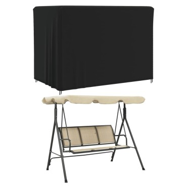 vidaXL Κάλυμμα Κούνιας Κήπου Μαύρο 220x150x150cm 420D Oxford 1 τεμ.