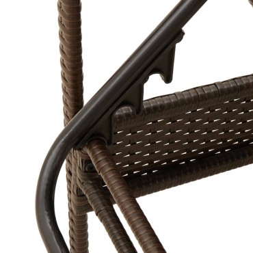 vidaXL Ξαπλώστρα Καφέ 63x200x81cm από Συνθετικό Ρατάν με Μαξιλάρι 1 τεμ.