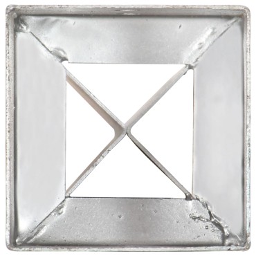 vidaXL Στηρίγματα Εδάφους 2 τεμ. Ασημί 12x12x89 εκ. Γαλβανισμ. Ατσάλι