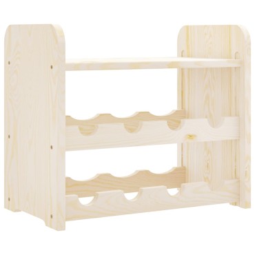 vidaXL Ραφιέρα Κρασιών με Επάνω Σανίδα 43x25x37cm Μασίφ Ξύλο Πεύκου 1 τεμ.