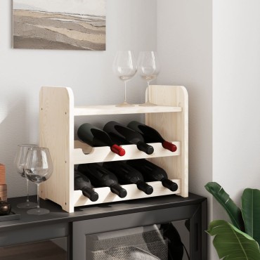 vidaXL Ραφιέρα Κρασιών με Επάνω Σανίδα 43x25x37cm Μασίφ Ξύλο Πεύκου 1 τεμ.