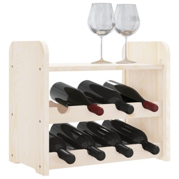 vidaXL Ραφιέρα Κρασιών με Επάνω Σανίδα 43x25x37cm Μασίφ Ξύλο Πεύκου 1 τεμ.