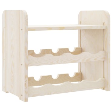 vidaXL Ραφιέρα Κρασιών με Επάνω Σανίδα 43x25x37cm Μασίφ Ξύλο Πεύκου 1 τεμ.